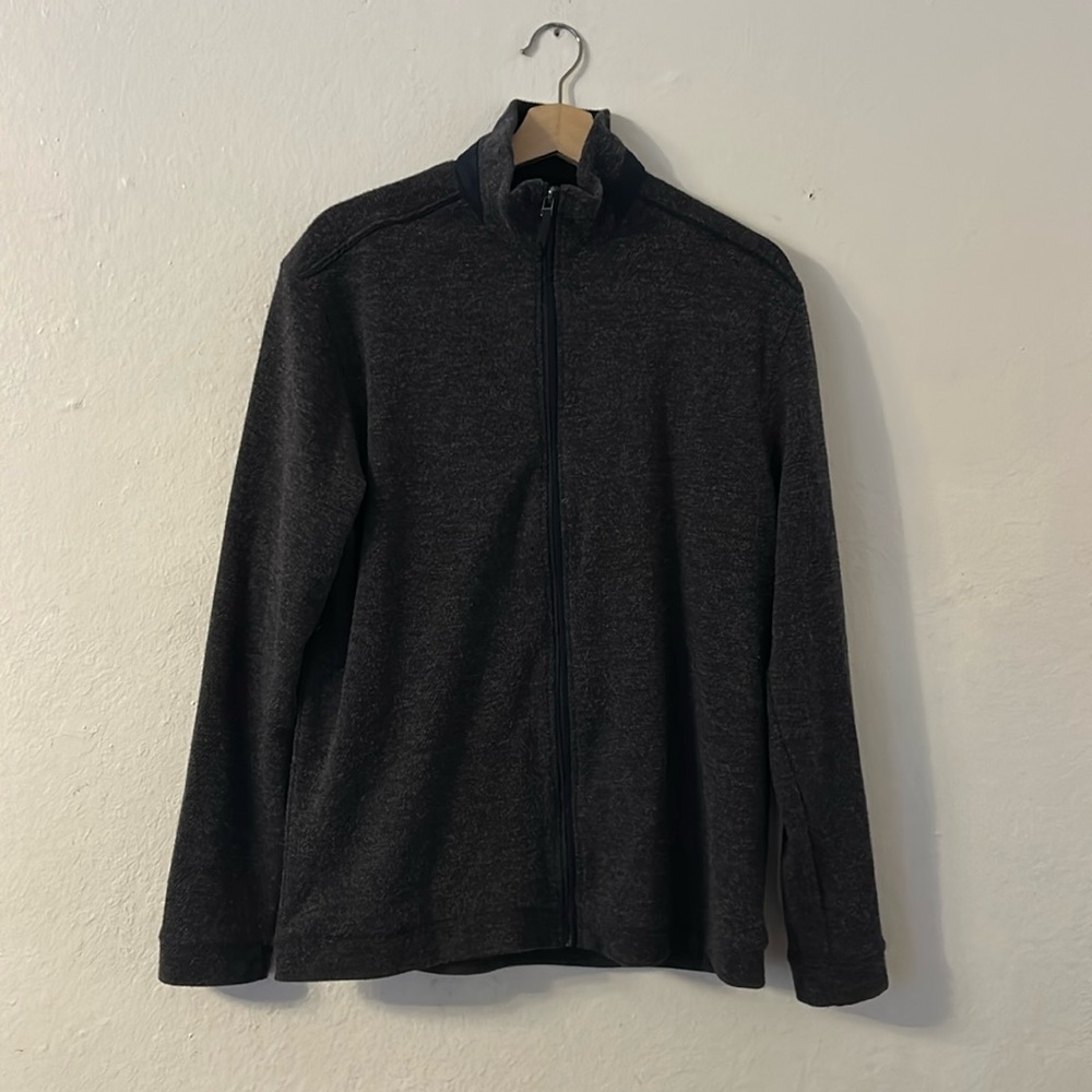 Saks Fifth Avenue Zip Up Sweatshirt in Gray & Blue Sz L